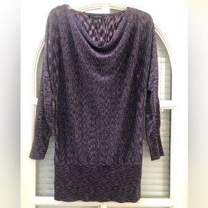 💜 INC International Concept Purple Shimmery Draped Neck Top.